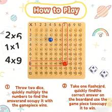 1 Set Montessori Multiplication Board Game, Children's Multiplication Math Board Game, Interactive Math Tabletop Game For Kids 3+ Years Old, Basic Math Skills Educational Toy, Back To School Gift - Multicolor - View 5