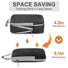 Compression Packing CubesTravel Storage Bag Travel Packing Essentials For Suitcase Organizer Bags Packing Organiser For Carry On Luggage Black Set Of 4 - Black - View 4