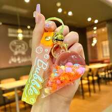1pc 2026 New Ice Cream Liquid Quicksand Keychain Pendant - Cute Creative Car Doll Bag Charm - Gift For Friends, Collection, Holidays, Birthdays, Presents - Multicolor - View 10