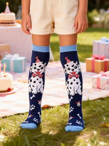 1 Pair Cute Paw Dog Knee High Socks, Cute Animal Print Over The Knee Socks, Fashion Funny School Running Athletic Sports Socks, Back To School Students Teenagers Girls Socks, Firthday Birthday Valentine Day Gift - Multicolor - View 4
