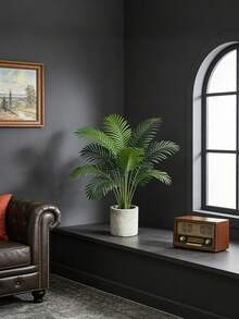 Kmitang Cây cọ nhân tạo cỡ lớn 65-90cm, cành cây Monstera giả, lá cọ bằng nhựa với cảm giác như thật, vật trang trí trung tâm màu xanh lá cây cho nhà cửa, ngoài trời, sân vườn, đám cưới, tiệc tùng, 1 cây (Không bao gồm chậu) - Nhiều màu - Xem 7