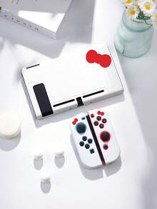 1 pieza Estuche protector con diseño de lazo rosa lindo, compatible con Switch 2 (2025), adecuado para Switch OLED/Switch NS, con bolsa de almacenamiento, ranura para tarjetas, soporte para tarjetas de juego, cubierta protectora para consola Switch, mejor regalo para jugadores de Switch - Multicolor - Ver 12