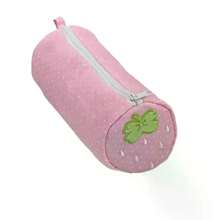 Cream Strawberry Polka Dot Pink Pencil Case Student Stationery Back To School Storage Bag School Supplies Pen Stationery Gift - hồng - Xem 4