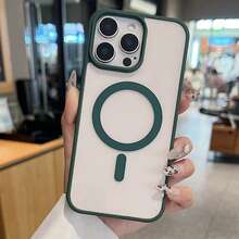 适用于 17 Pro Max、16、15、14、13、12、11 Pro Plus Max Mini、7、8、SE、16e、7P、X、XR、Xs Max 以及 S26 Ultra、S25 Ultra、S24 Ultra、S23 FE、S22+ 的磁吸透明手机壳，防震保护套，国际版，非国内版。 - 深綠色 - 查看 5