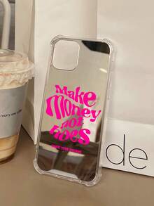 1pc Make Money Not Pattern Print Mirror Acrylic Anti-Fall Phone Case Compatible With IPhone 13/11/17/17pro/16/14/15/15pro/15 Plus/15 Promax/7plus/8plus/X/Xs Max/Xr/11pro/12pro/13pro/14pro/12mini/13mini/11promax/12promax/13promax/14promax/14plus/17pro Max/17Air/6/6s Plus/7/8/16Pro/16plus/16promax/Se2/17promax&Compatible With Samsung Galaxy/A54/A14/A12/A13/A15/A32/A33/A24/A52S/S20/S21/S22/S23/S24/S23Plus/S24ultra/S25/A15/A33/A23 - Multicolor - View 3