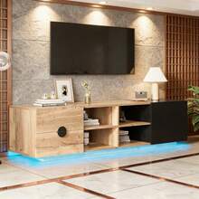 Television Stands & Entertainment Centers - Black + Engineered Wood + Contemporary + Modern - View 1