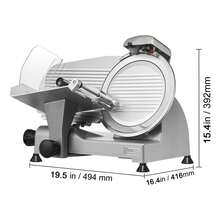 Meat Slicer, 340W Electric Deli Food Slicer With 10" SUS420 Stainless Steel Blade And Built-In Sharpening Stone, 0-0.6 Inch Adjustable Thickness For Commercial And Home Use, Cut Meat And Cheese - Silver - View 10