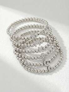 女士串珠手链 - 銀色 - 查看 2