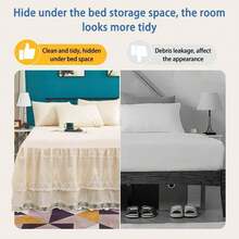 Double Lace Bed Skirt For FQueen Bed - 17in. Drop, Easy Fit Ruffle Bedskirt Wrap Around Bed Skirt, Anti Wrinkle & Fade Resistant - Yellowish - 查看 4