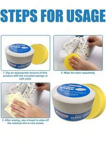 White Sneaker Cleaner, Easy To Use, Won't Damage Shoe Surface, Removes Yellowing And Stains, 160g - Multicolor - View 3