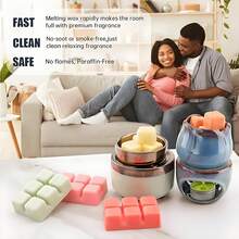 8块香氛蜡烛，加热后快速融化，含有玫瑰、薰衣草、香草等多种香氛，具有芳香疗法功效，清新怡人，享受无烟蜡烛氛围，适合生日、冥想、瑜伽、派对、父亲节和节日送礼。 - A - 查看 6