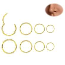 8PCS Nose Rings 18G For Women - 316L Surgical Steel Hoop Hinged Clicker Conch Septum Tragus Cartilage Earring Lip Rings Nose Piercing Jewelry 6mm-12mm - Multicolor - View 11
