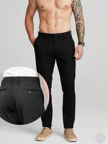 Men's Tailored Polyamide Trousers Old Money Imported Plus Size Clout - màu đen - Xem 5