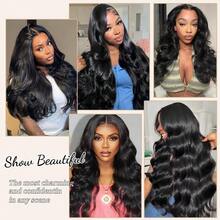 bling hair 200% Density 13x6 13x4 Body Wave Lace Front Wigs Human Hair Human Hair Pre Plucked With Baby Hair Human Hair 4x4 Transparent Lace Front Wigs For Women 200 Density Body Wave HD Lace Front Wigs Natural Color 22 24 Inch - Natural Black - 查看 9