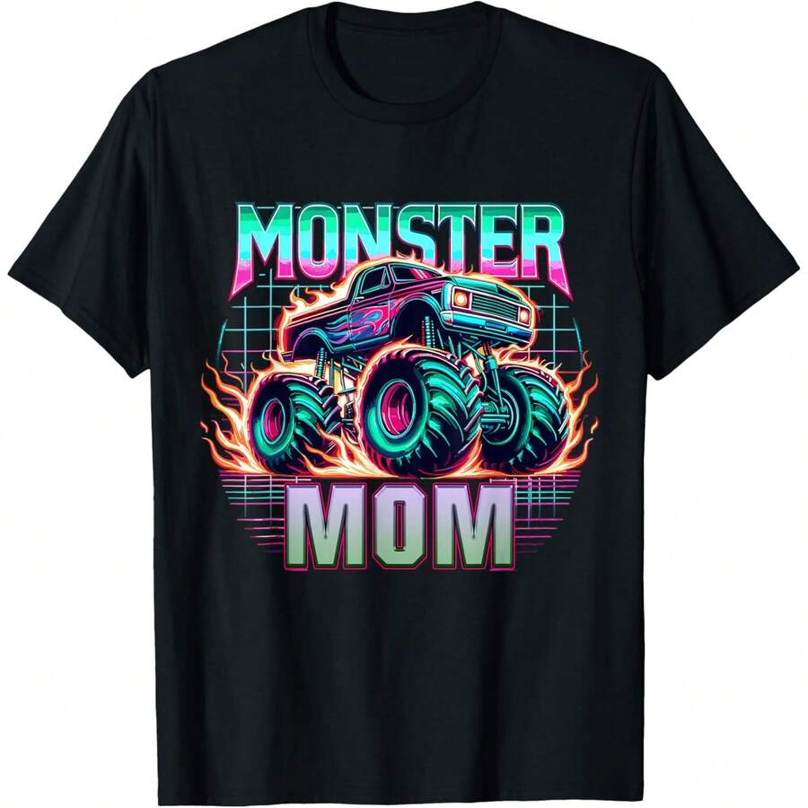 Monster Truck Mom Monster Truck Are My Jam Truck Lovers T-Shirt - màu đen - Xem 1