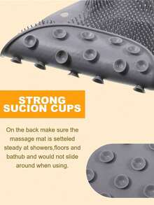 1pc Silicone Foot Massage Mat, Multi-Functional Slouchy Massage Bath Brush With Exfoliating, Foot Cleaning, Scrubbing And Back Washing Functions, Suitable For Bathroom Shower - Foot Care - Foot Scrub - Bathroom Supplies - Bathroom Decor - Shower Back Cleaning Brush - Multicolor - View 7
