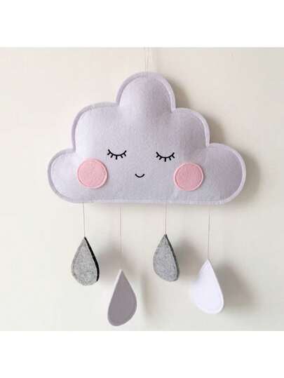 1pc Nordic Style Felt Cloud Wall Hanging, Creative Children's Room Decor, Kids Tent Accessory