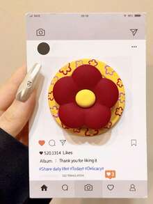 1 pieza Soporte de teléfono magnético con forma de flor de silicona creativa MagSafe, succión fuerte, ajustable, soporte de escritorio inclinado para mujeres - Multicolor - Ver 10