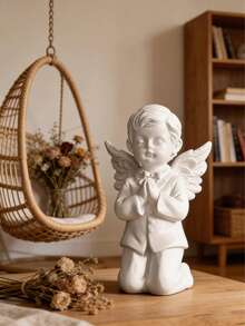 1pc White Angel Resin Decor, Indoor Decoration, Tabletop Ornament - 1PC - View 11