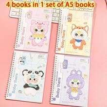 4 Books, 1 Set Of A5 Books, Back-To-School Season, Gilded Cover, Hard Face, Student Supplies Books, School Reward Books, Notebook Books, Cartoon Coil Books, Notepad Books, Cute Student Stationery, Paper Student Prizes - A5 - View 10