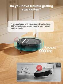 Lefant Rayvon M210P Robot Vacuum Cleaner, 3.1" Ultra-Thin, 11" Diameter, Auto Charging, 2200Pa Suction, 120 Min Runtime, Voice Control, Precise Obstacle Avoidance For Pet Hair & Carpet On Hard Floors In Kitchen, Living Room, Etc. - EU C Type Plug(220-240V) - View 6
