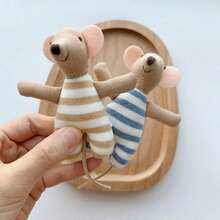 1pc Doll Little Striped Mouse, Mouse Dressed Up As A Doll , Fabric Doll , Children's Day Gift Birthday Gift, Suitable For Toy House Accessories - Multicolor - View 12