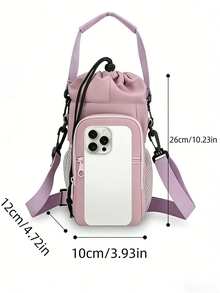 可调节多功能户外骑行运动保温水壶包，手机袋，多口袋斜挎包，可装30盎司/40盎司水壶，运动水杯配件，可调节肩带 - 适合露营、徒步旅行、远足和节日礼物 - 彩色 - 查看 3