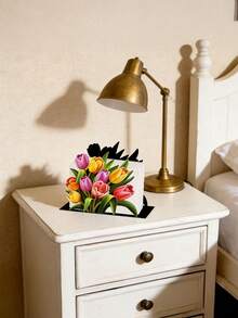 Elegant Tulip Metal Napkin Holder, Creative Tabletop Tissue Paper Dispenser - Ideal For Kitchen And Dining Room Decor - Suitable For Restaurants, Hotels, Cafes, Banquet Tables, Engagement And Wedding Parties - Upright Square Napkin Holder Base - Great Mother's Day Gift For Mom - Multicolor - View 8