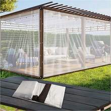 Lona Transparente Impermeável - Cobertura de Chuva Transparente para Jardim Externo, Com Ilhoses Reforçados e Cordão Antirrasgadura, À Prova de Vento, Poeira, Água e Neve, Adequada para Cobertura de Chuva de Jardim, Cerca de Quintal, Barraca de Camping, Toldo de Varanda, Ótima para Pátio, Jardim, Chiqueiro e Camping - padrão - Visão 2