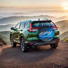 CRV Thick PVC Leather Spare Tire Cover, Waterproof Dustproof Tire Protector, Blue - Simple - View 1