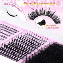 Spiked Lash Clusters With Bottom Lashes, Mega Volume Wispy Eyelash Extensions (5-21mm) - A spikes lash clusters with bottom lashes 120D - 查看 7