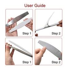 Stainless Steel Nail File With Replaceable Sandpaper Sheets, Disposable Nail Buffer Blocks For Home And Salon Manicure - Multicolor - View 9