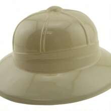 24Pc Khaki Beige Soft Plastic Tan Jungle  Pith Sun Hat Costume Birthday Party Halloween - Default - View 6