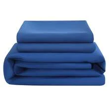 3pcs Solid Color Fitted Sheet Set  With 1pc Fitted Sheet+2pcs Pillow Case Without Filler, Modern Soft Bedding Set For Household Sheet Deep Pocket Up To 15 Inch - 寶藍色 - View 4