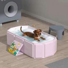 1 Stück tragbare, verstärkte faltbare Badewanne (rosa oder grün), rutschfester Boden, geeignet für Reisen und kleine Räume - Verschiedenfarbig - Übersicht 2