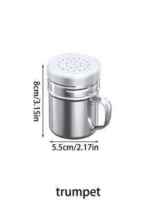 1pc Stainless Steel Powder Duster, Spice Jar With Lid, Cocoa Powder Shaker, Seasoning Powder Dispenser, Manual Powder Sifter, Powdered Sugar Shaker, Pepper Mill With Handle, Multi-Hole Spice Seasoning Bottle, Suitable For Icing Sugar - Multicolor - View 11