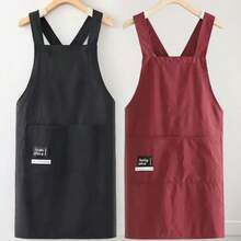 双口袋厨房/烹饪/烧烤围裙，男女通用，防水轻便，适合烧烤、餐厅、花园、咖啡厅等场所。 - 雙口袋 - 查看 10
