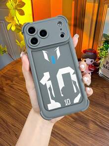Soccer Legend Number 10 Phone Case For IPhone 17 16 15 14 13 Pro Max, Iconic Football Player Silhouette Graphic, Sports Fan Merchandise, Blue & White Team Colors, Gift For Soccer Lovers & Players - 黑色 - 查看 4