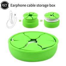 Organizador de cables de silicona para auriculares, Cables digitales, soporte portátil colorido para auriculares, enrollador de cables con forma de cuenco EQC1 - verde - Ver 5