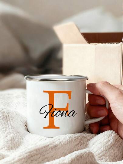 1pc 350ml Customizable Ceramic Mug With Personalized Name, Enamel Cup For Juice, Milk, Iced Coffee, Ideal Gift For Friends, Parents, Classmates, Holiday Decoration, Easy To Clean, High-Quality Custom, Personalized, Unique Gift Suitable For Her, Boyfriend, Girlfriend, Dad, Mom, Family, Friends, Son, Daughter, Students
