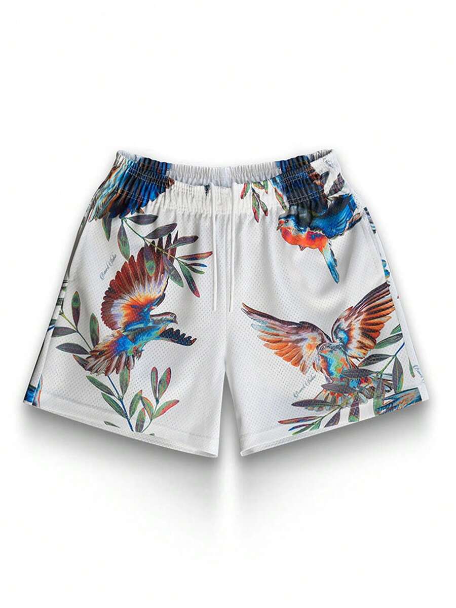 Pantalones cortos con estampado llamativo para hombres, diseño de moda con estampado casual para uso diario - Multicolor - Ver 1