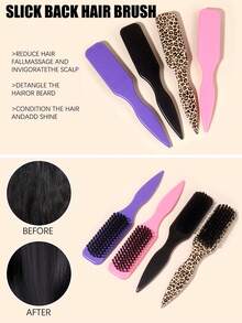 1pc Unisex Hair Comb/Beard Brush, Fragrance-Free Professional Hair Styling Comb, Gradient Comb And Haircut Cleaning Brush, Smooth Grooming Tool, Thick/Thin Hair Brush, Suitable For National Day, Bathroom Use, Scalp Massage, Back To School Season, Travel & Holiday, Daily Life, Also A Great Gift For Family And Friends - Square - View 3