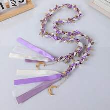 Wedding Lasso Rope, Handfasting Cord With Moon Pendants Hanging Decor Party Favor - Purple - View 5