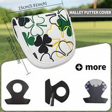 1pc DF3 Golf Club Head Cover - Floral Clover Style - Golf Putter Cover Fashion Golf Club Cover Suitable For Men And Women Golf Enthusiasts Outdoor Use - Multicolor - View 7
