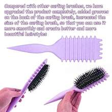 Curling Comb, Curling Comb, Curling Definition Styling Brush, Used For Combing And Shaping Male And Female Curly Hair, Reducing Pulling And Stretching - 紫色-1PC - 查看 2