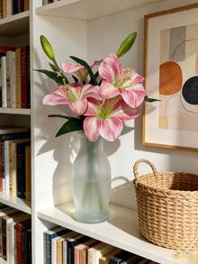 1/2 Stück künstliche Lilien Blume, Deko Blume für Schlafzimmer, Wohnzimmer, Kommode, Hochzeit, Braut Kulisse, Strauß, Anstecker, Bogen, Party, Geschenk, Weihnachten, Halloween - Verschiedenfarbig - Übersicht 5