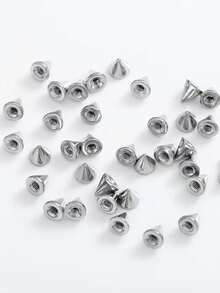 10pcs Simple Stainless Steel Eyebrow Studs, Double-Headed Conical Curved Bar/Straight Bar Flat Ear Cartilage Nose Lip Rings, Unisex Piercing Jewelry - Silver - View 11