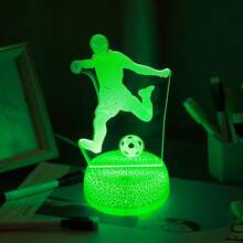 1 pieza Lámpara de noche 3D de jugador de fútbol, alimentada por USB con control táctil y de interruptor, lámpara ambiental multicolor, lámpara de escritorio y de ambiente para dormitorio, lámpara decorativa para habitación, luz de noche novedosa, luz de noche para mesita, regalo para aficionados al deporte - jugar fútbol - Ver 12