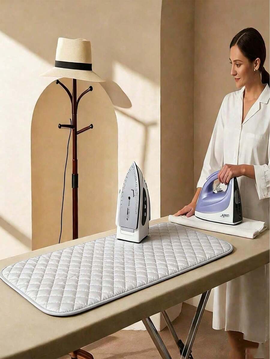 Foldable Heat-Resistant Ironing Pad, Tabletop Ironing Mat, Portable Ironing Pad Suitable For Daily Use To Protect Clothing, Coats, Suits, Uniforms, Etc. - Grey - View 1