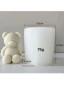 Bear Candle Silicone Mold DIY Sitting Bear Small & Large Handmade Soap Candle Gypsum Resin Decor Silicone Mold - A-White - View 4